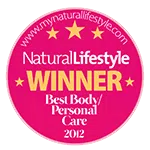 Vinder af kategorien »Bedste kropspleje og personlig pleje« ved Natural Lifestyle Awards 2012