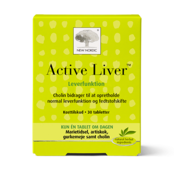 New Nordic Active Liver™-tabletter med marietidsel og gurkemeje bidrager til at understøtte en normal leverfunktion og fedtstofskifte.