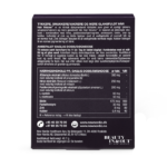 Bagsiden af New Nordic Hair Volume™-æsken med produktoplysninger, ingrediensliste, brugsanvisning og næringsindhold.