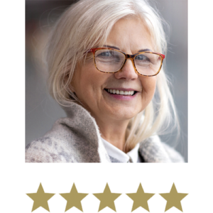 Active Liver™ 1 En kvinde afbildet med fem stjerner nedenunder.