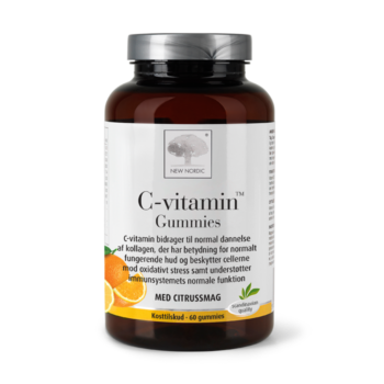 New Nordic C-vitamin Gummies™ med citrussmag bidrager til normal dannelse af kollagen, beskytter cellerne mod oxidativt stress og understøtter immunsystemets normale funktion.