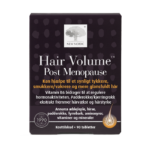 New Nordic Hair Volume™-tabletter til kvinder efter overgangsalderen hjælper med at bevare et fyldigere og mere glansfuldt hår takket være æbleekstrakt, B-vitaminer, zink, biotin og padderokke.