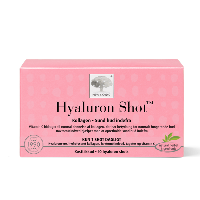 di_webpackshot_skincare_hyaluronshot_dk10 New Nordic Hyaluronic Shot™, som hjælper med at bevare hudens fugtighed og elasticitet samt mindske synligheden af rynker med hyaluronsyre, kollagen, lutein og havtorn.