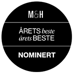 Logo med teksten »Årets Bedste Nomineret«, der fremhæver prisnomineringen.