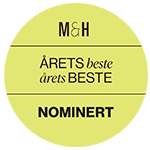 Logo med teksten »Årets Bedste Nomineret«, der fremhæver prisnomineringen.
