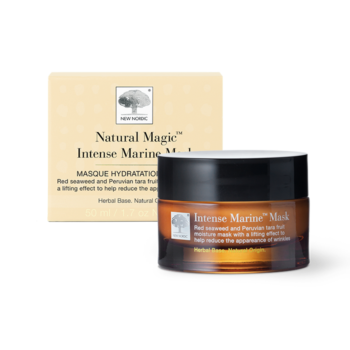 New Nordic Intense Marine™-masken fugter, strammer huden op og mindsker synlige rynker med rødalger, tarafrugt, astaxanthin og havtorn.