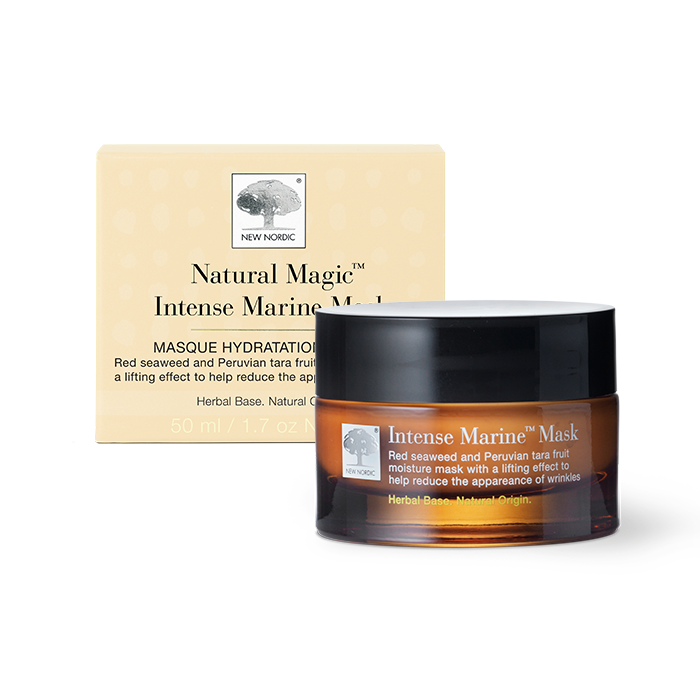 I_webpackshot_intensemarine_mask New Nordic Intense Marine™-masken fugter, strammer huden op og mindsker synlige rynker med rødalger, tarafrugt, astaxanthin og havtorn.