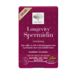 New Nordic Longevity Spermidin™ indeholder spermidin, zink, selen og thiamin, hvor zink spiller en rolle i celledelingsprocessen og bidrager til at beskytte cellerne mod oxidativt stress.