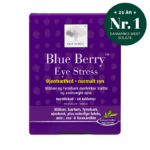 New Nordic Blue Berry Eye Stress™ med blåbær, fyrrebark, øjentrøst og lutein modvirker trætte og anstrengte øjne og bidrager til et normalt syn.