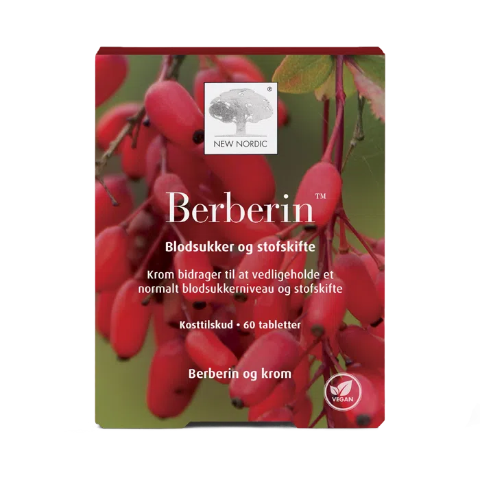 Home 6 New Nordic Berberin™ med berberin og krom bidrager til at opretholde et normalt blodsukkerniveau og stofskifte.