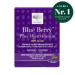 New Nordic Blue Berry Plus Øjenvitamin™ med blåbær, øjentrøst, lutein, vitamin A og zink bidrager til at opretholde et normalt syn.
