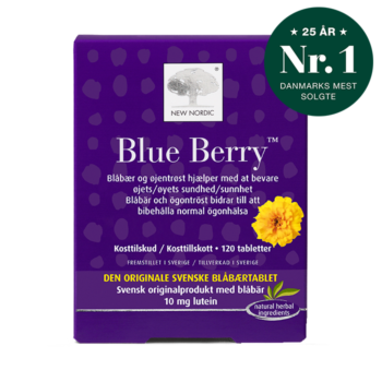 New Nordic Blue Berry™ med blåbær, øjentrøst og lutein bidrager til at bevare øjets sundhed.