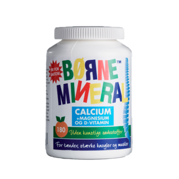 Børne Mineral™ med calcium, magnesium og D-vitamin til tænder, stærke knogler og muskler.