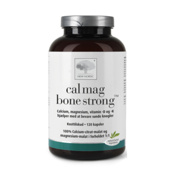 New Nordic Cal Mag Bone Strong™ indeholder calcium, magnesium samt vitamin D og K og bidrager til at bevare sunde knogler.