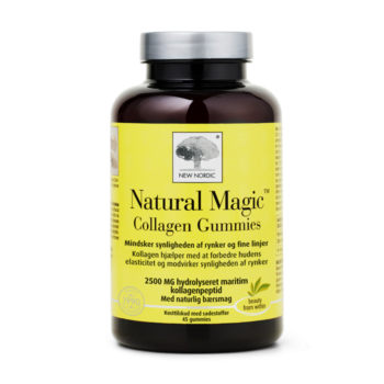 New Nordic Natural Magic™ kollagen-gummier med marint kollagen, der hjælper med at forbedre hudens elasticitet og mindske synligheden af rynker og fine linjer.
