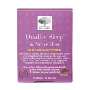 New Nordic Quality Sleep™ & Nerve Rest produktæske på transparent baggrund.