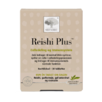 New Nordic Reishi Plus™ med reishi, gurkemeje, gul østershat, rosmarin og zink, hvor zink bidrager til immunsystemets normale funktion og spiller en rolle i celledelingsprocessen.