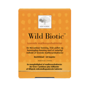 New Nordic Wild Biotic™ med rå Mercantour-honning, frisk pollen og honningdug-honning samt et naturligt indhold af levende mælkesyrebakterier.