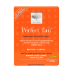 New Nordic Perfect Tan™ med kobber, zink, C-vitamin og planteekstrakter, hvor kobber bidrager til normal hudpigmentering, og C-vitamin hjælper med at beskytte cellerne mod oxidativt stress.