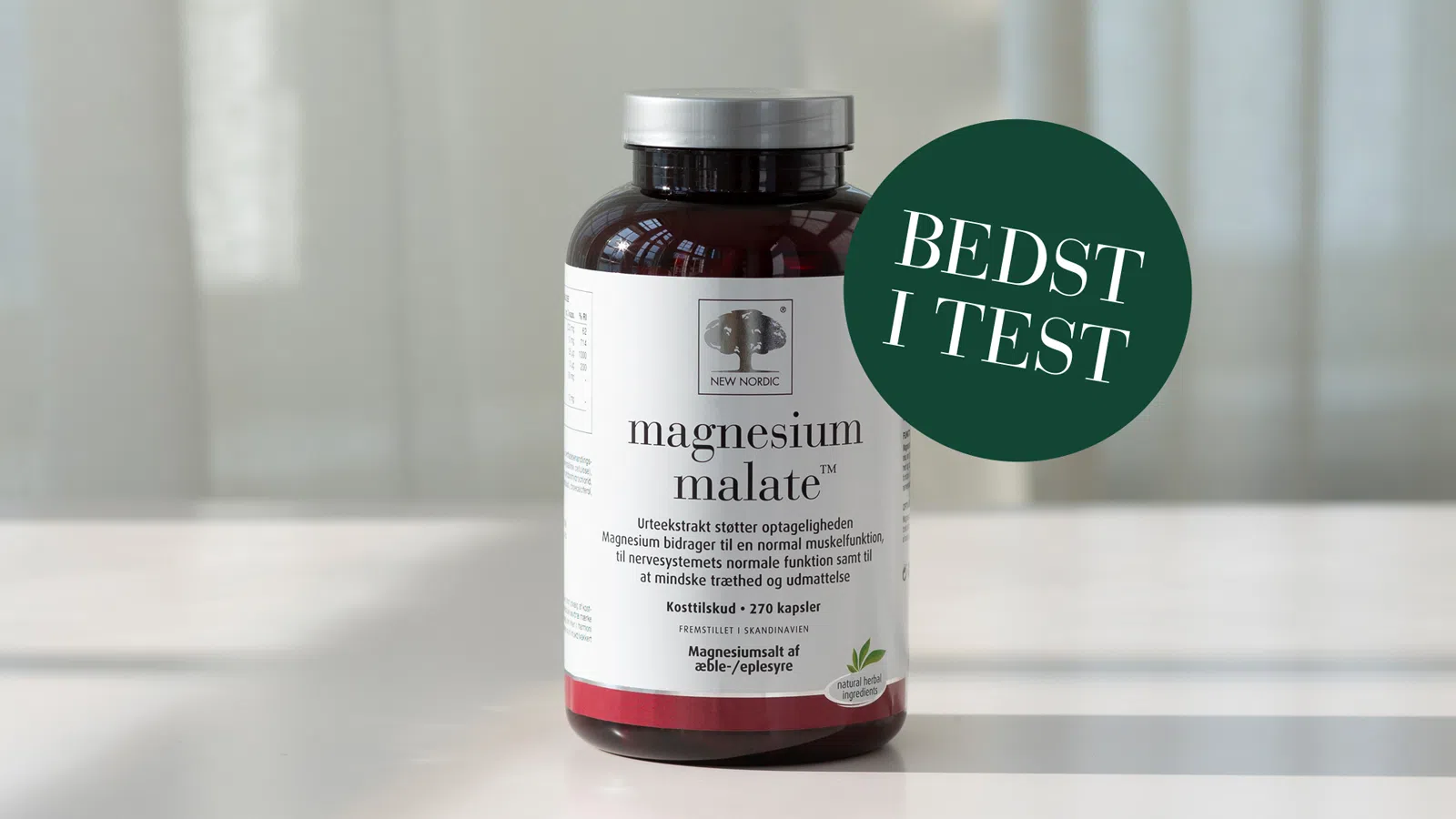 Home 9 New Nordic magnesium malate™, der bidrager til normal muskelfunktion, nervesystemets normale funktion samt til at mindske træthed og udmattelse.