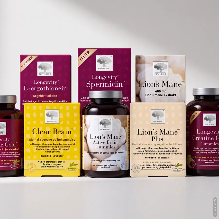 En række af New Nordic longevity produkter