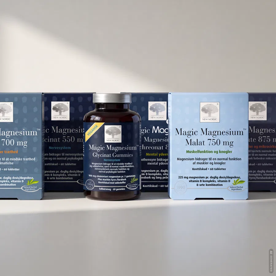 Fuld serie af New Nordics Magnesium kosttilskud